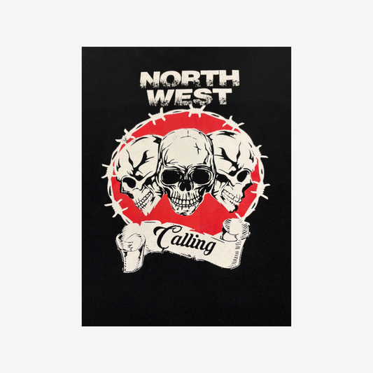 North West Calling Music Festival Gothic Style Skulls Graphic Print T-Shirt