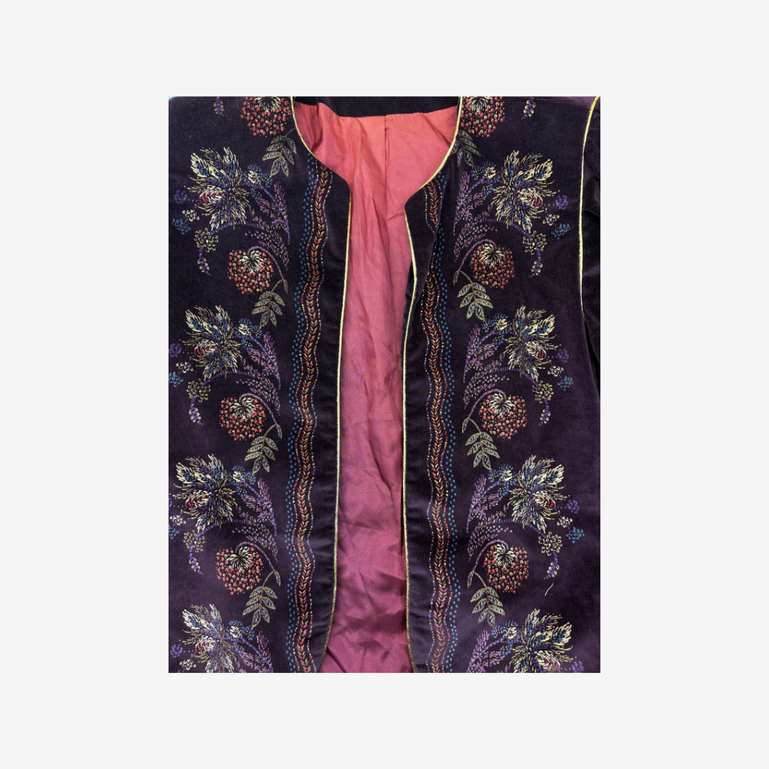 Painted velvet suit style jacket