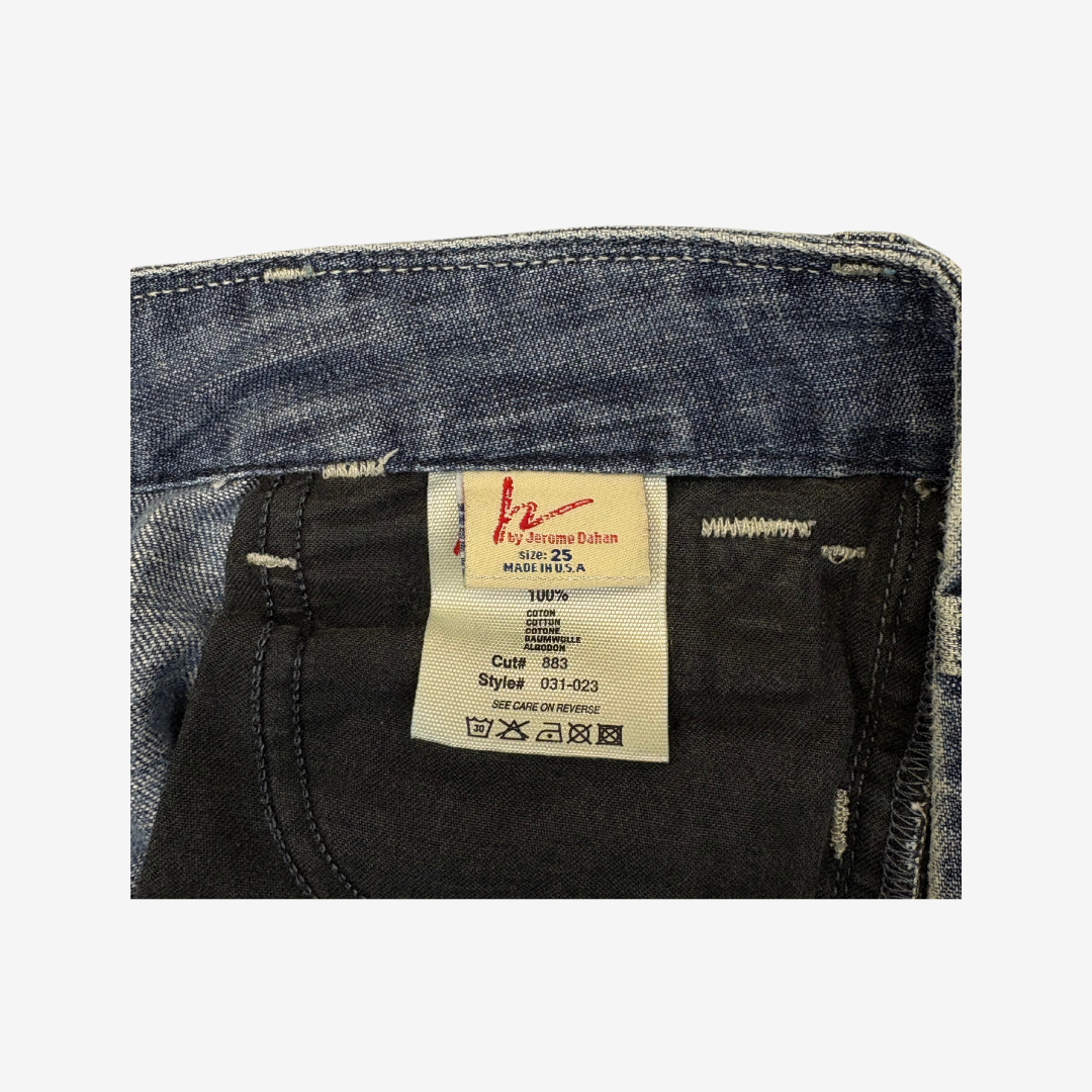 Light Wash Worn Denim Flares