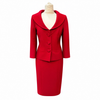 Laura Ashley Red 2 Piece Wool Blend Skirt Suit