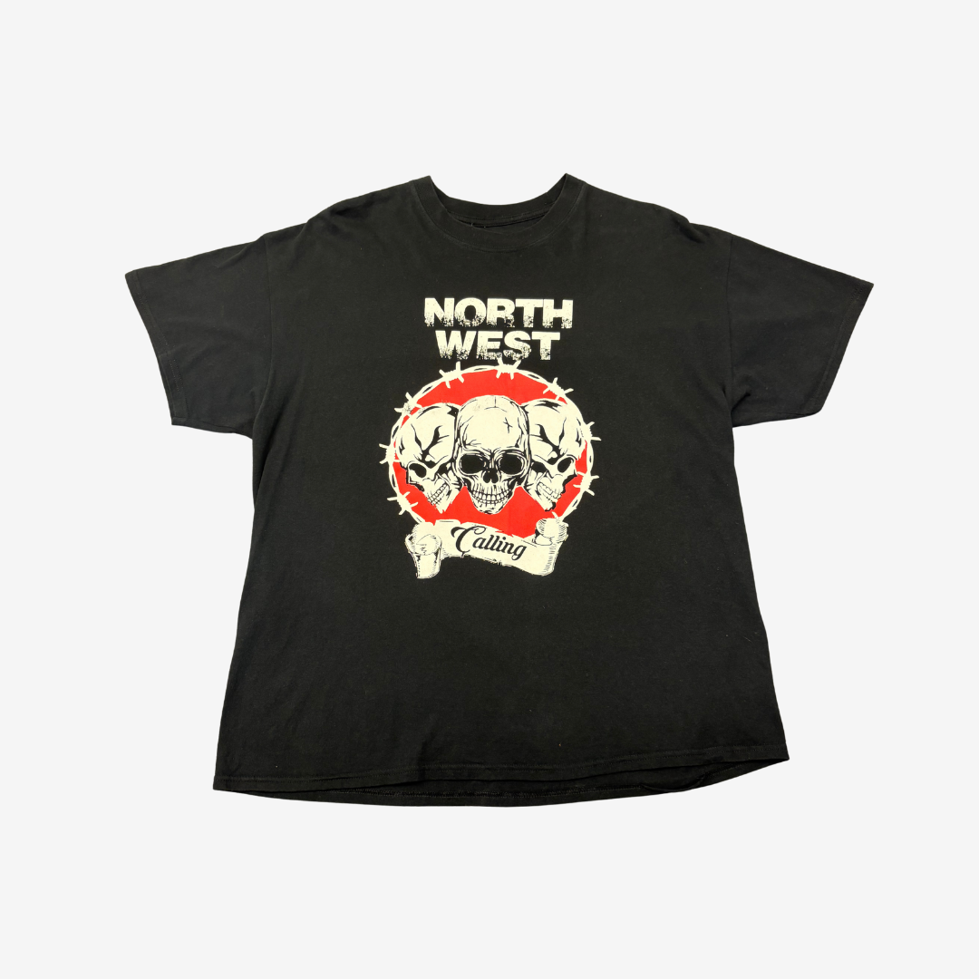 North West Calling Music Festival Gothic Style Skulls Graphic Print T-Shirt