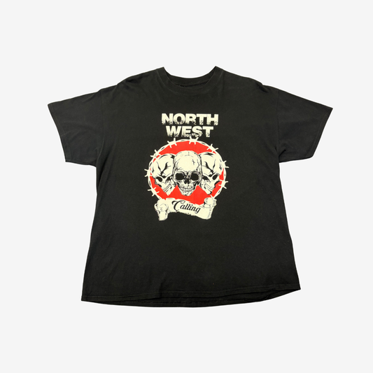 North West Calling Music Festival Gothic Style Skulls Graphic Print T-Shirt