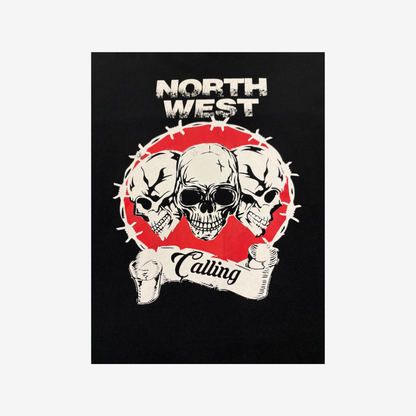North West Calling Music Festival Gothic Style Skulls Graphic Print T-Shirt