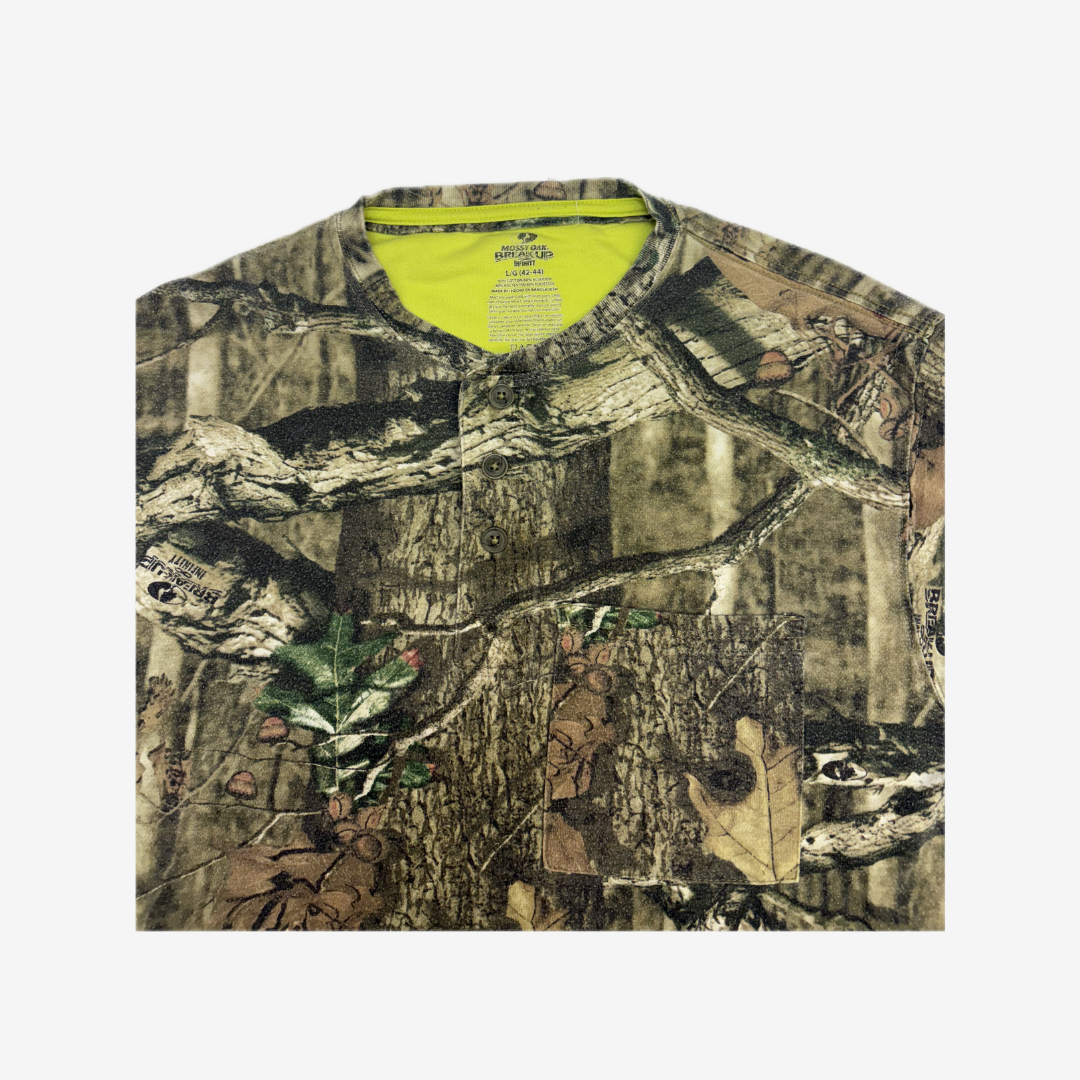 Mossy Oak Camo Long Sleeve Button Up T-Shirt