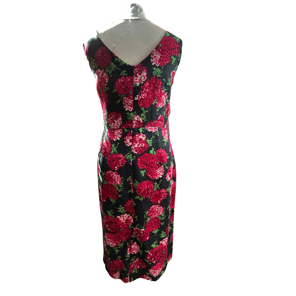Laura Ashley Red Floral Linen Shift Dress