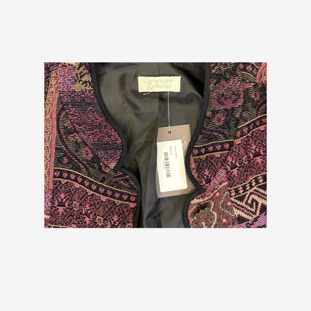Vintage Christopher & Banks Tapestry Style Button Up Blazer Jacket