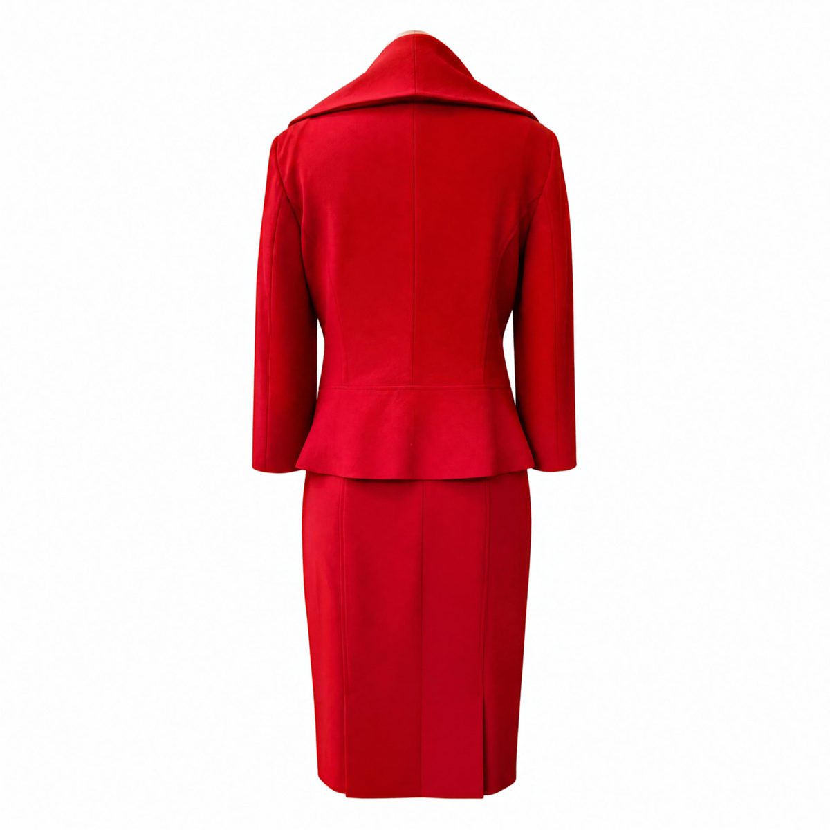Laura Ashley Red 2 Piece Wool Blend Skirt Suit