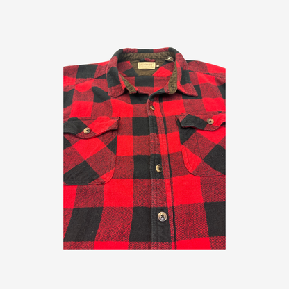Vintage Red Lumberjack Style Workwear Button Up Shirt