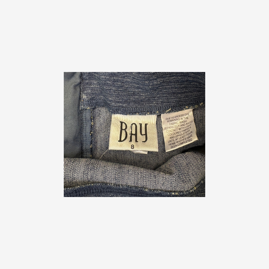 Pleated Denim Mini Skirt