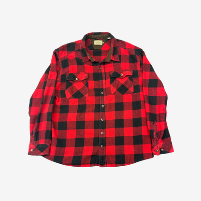 Vintage Red Lumberjack Style Workwear Button Up Shirt