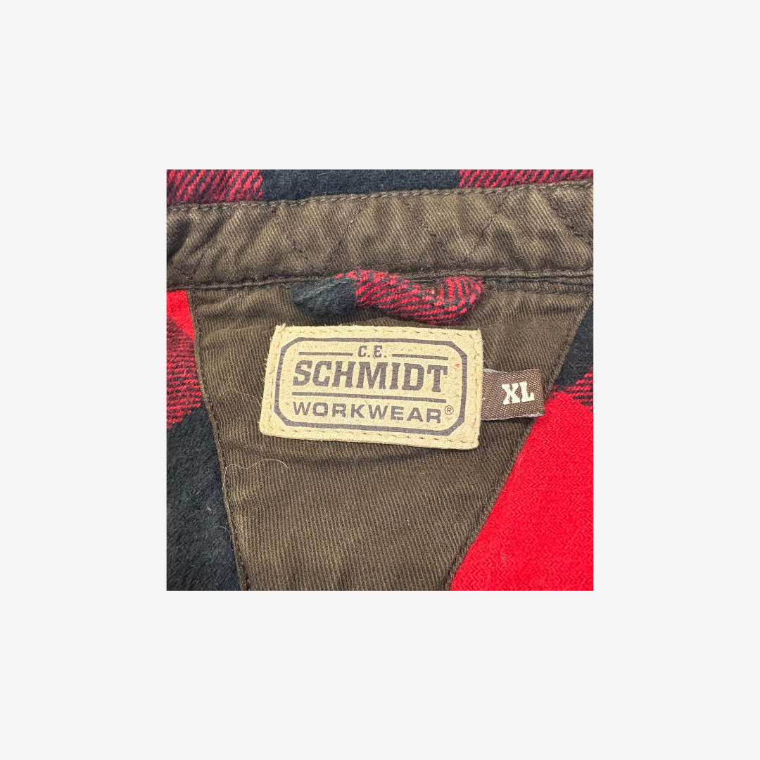 Vintage Red Lumberjack Style Workwear Button Up Shirt