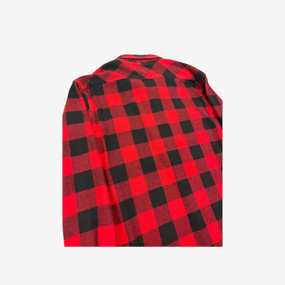 Vintage Red Lumberjack Style Workwear Button Up Shirt