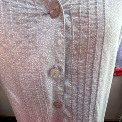 Vintage Laura Ashley Drop Waist Pale Blue and White Cotton Dress