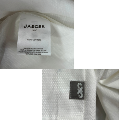Jaeger Men's Shirt White Cufflink Cuffs