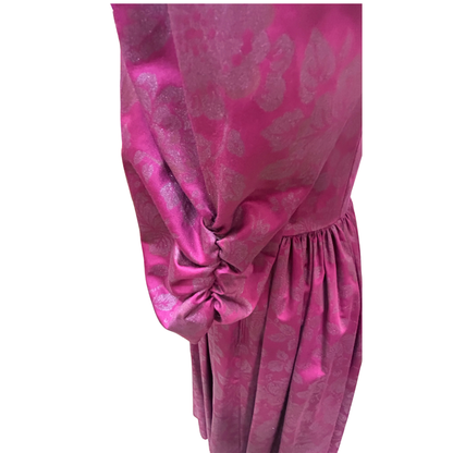 Vintage Laura Ashley Magenta Rose Print Occasion Dress