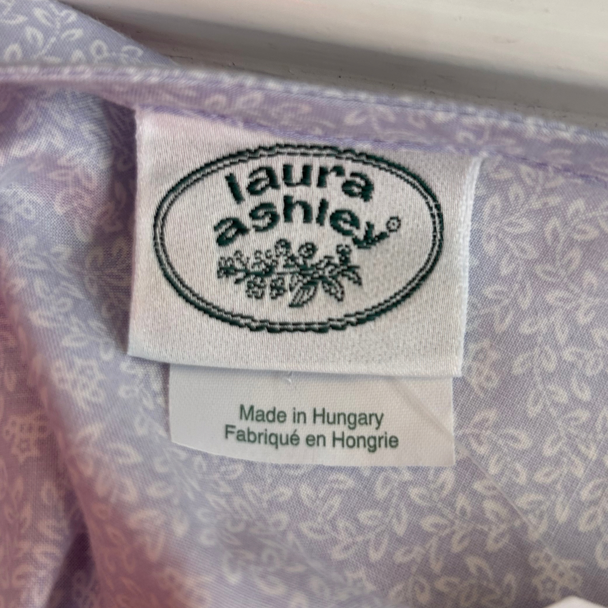 Vintage Laura Ashley Drop Waist Pale Blue and White Cotton Dress