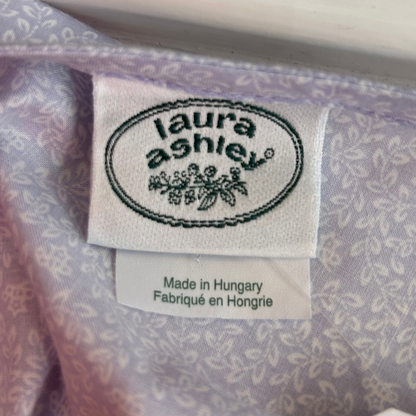 Vintage Laura Ashley Drop Waist Pale Blue and White Cotton Dress
