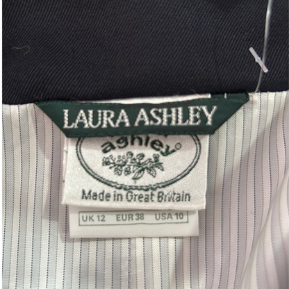 Laura Ashley Navy Lined Collarless Wool Jacket Size 12