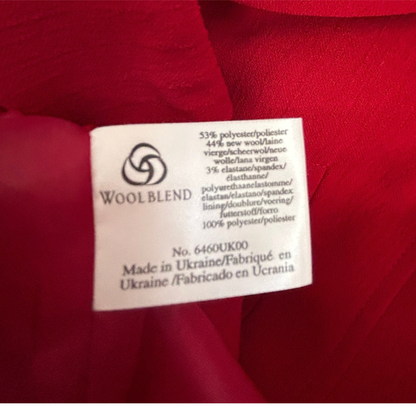 Laura Ashley Red 2 Piece Wool Blend Skirt Suit
