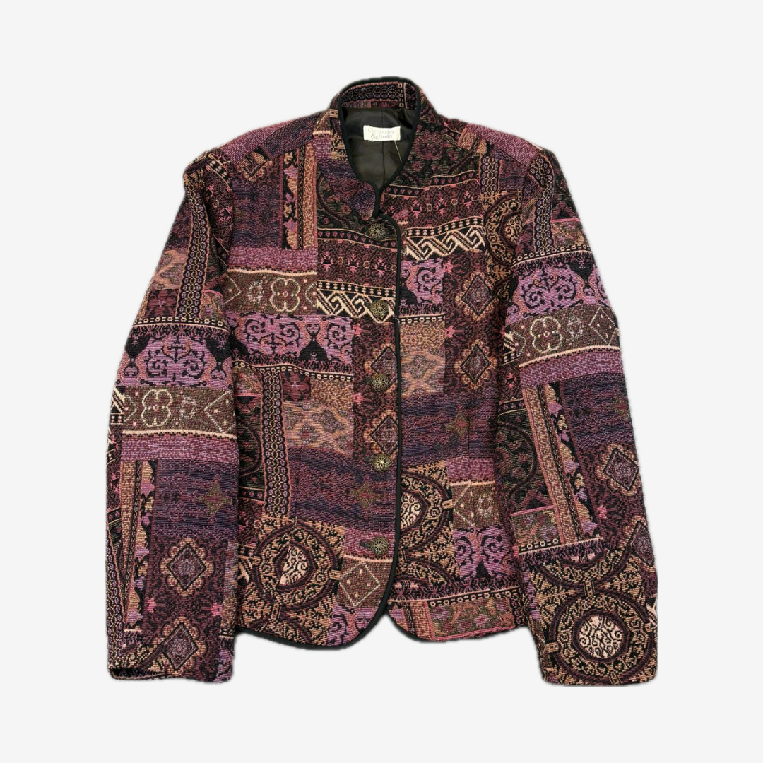 Vintage Christopher & Banks Tapestry Style Button Up Blazer Jacket