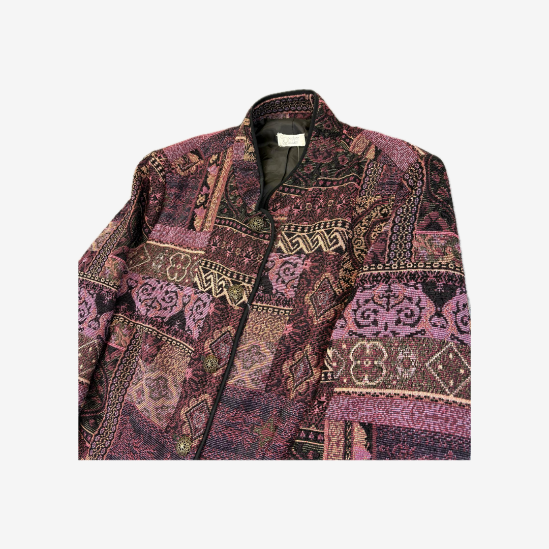 Vintage Christopher & Banks Tapestry Style Button Up Blazer Jacket