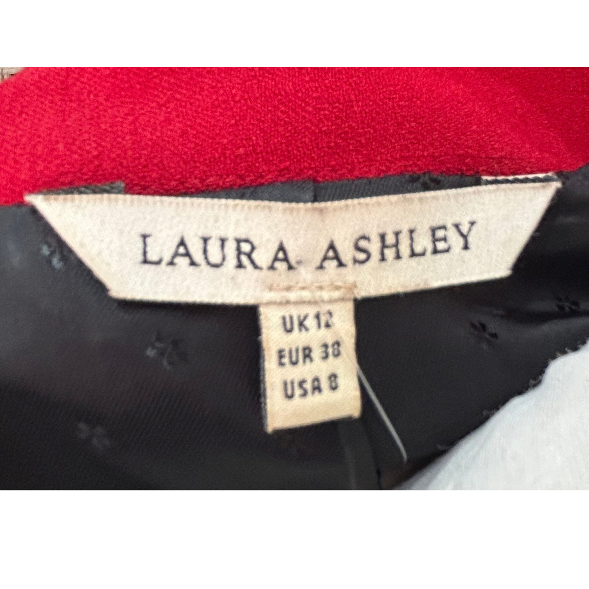 Laura Ashley Red 2 Piece Wool Blend Skirt Suit