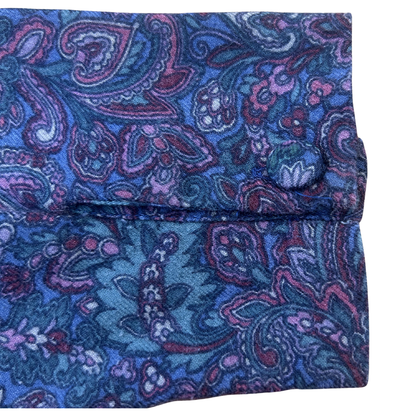 Vintage Laura Ashley Lace Collar Dress - Navy, Green, Purple Paisley Design