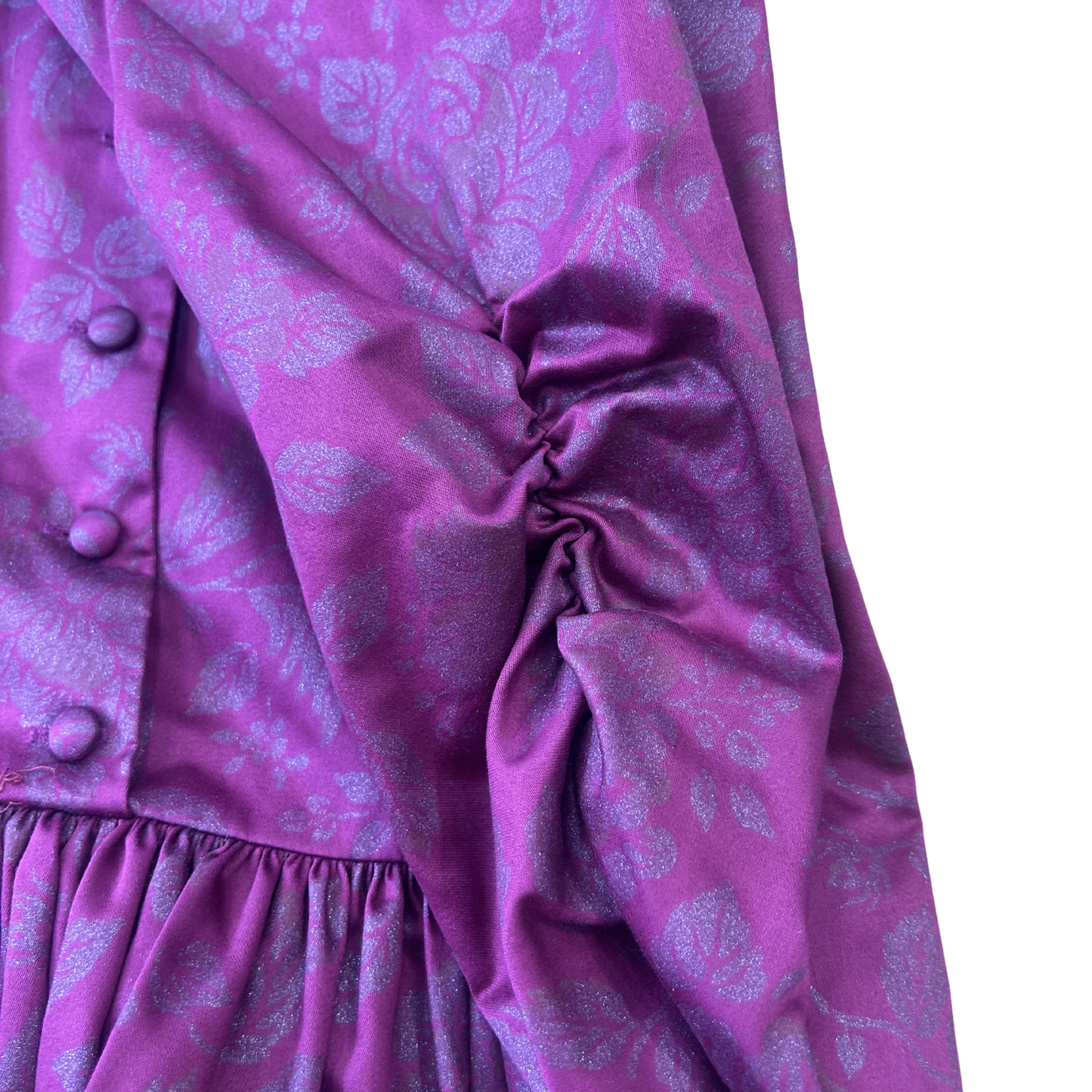Vintage Laura Ashley Magenta Rose Print Occasion Dress