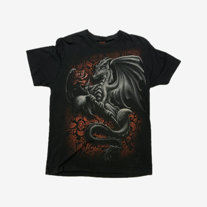 Y2K Spiral Direct Gothic Dragon Graphic Print T-Shirt