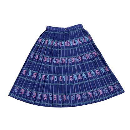 Vintage St. Michael Pleated Paisley Design Skirt