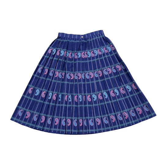 Vintage St. Michael Pleated Paisley Design Skirt