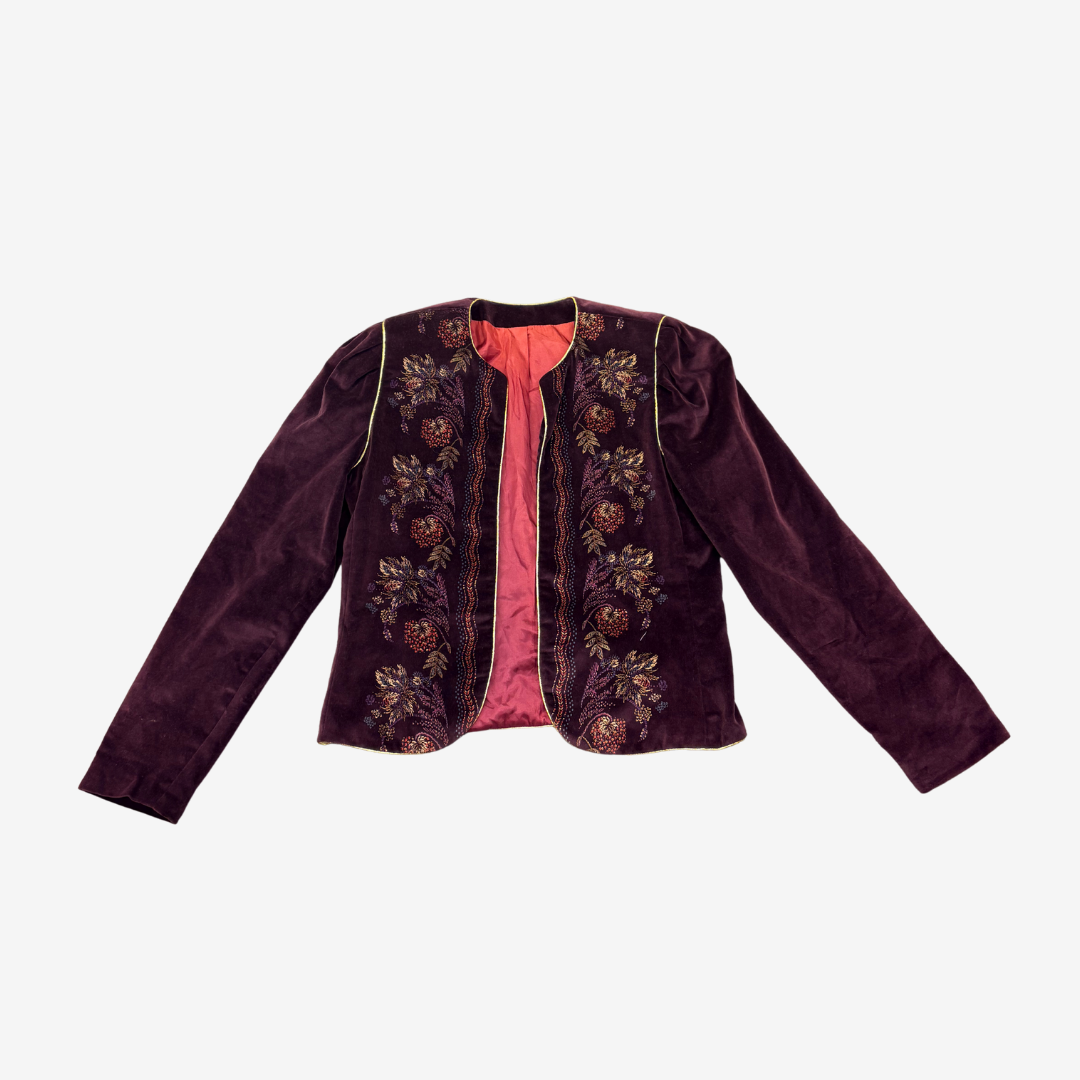 Painted velvet suit style jacket
