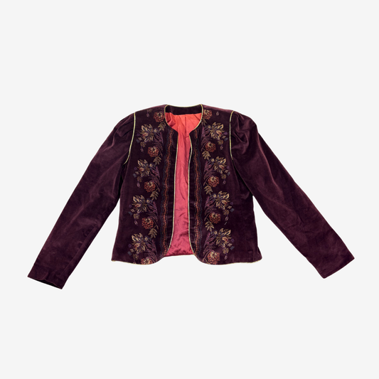 Painted velvet suit style jacket
