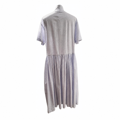 Vintage Laura Ashley Drop Waist Pale Blue and White Cotton Dress