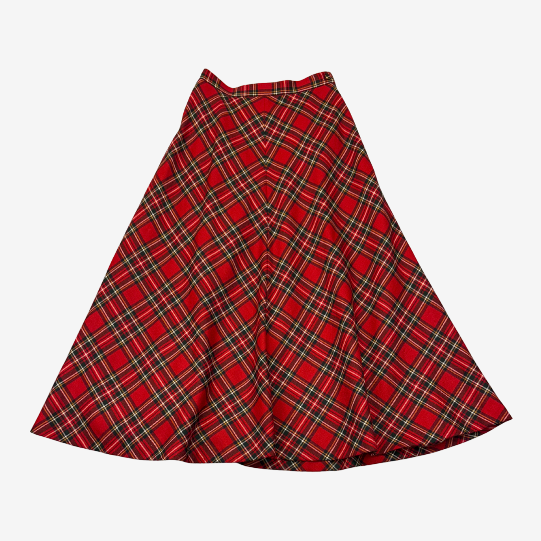 Plaid Full Length Circle Skirt